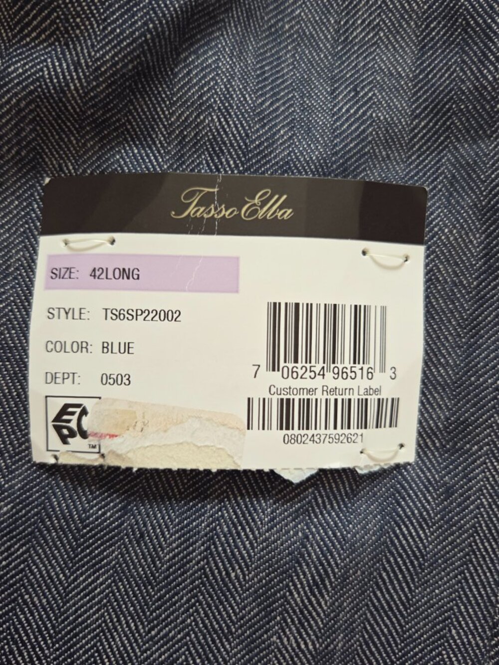 Tasso Elba 100% Linen Blazer Sport Coat Blue Stripe NWT - Picture 7 of 11
